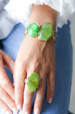 Mixed Brands - Bangle with 2 stones 550 - Green