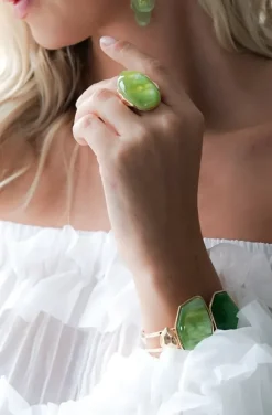 Mixed Brands - Bangle with 2 stones 550 - Green
