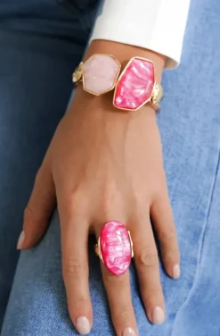 Mixed Brands - Bangle with 2 stones 550 - Pink