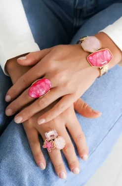 Mixed Brands - Bangle with 2 stones 550 - Pink