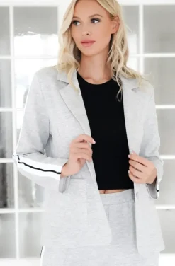 Mixed Brands - Blazer with stripes 08-3302 - Grey
