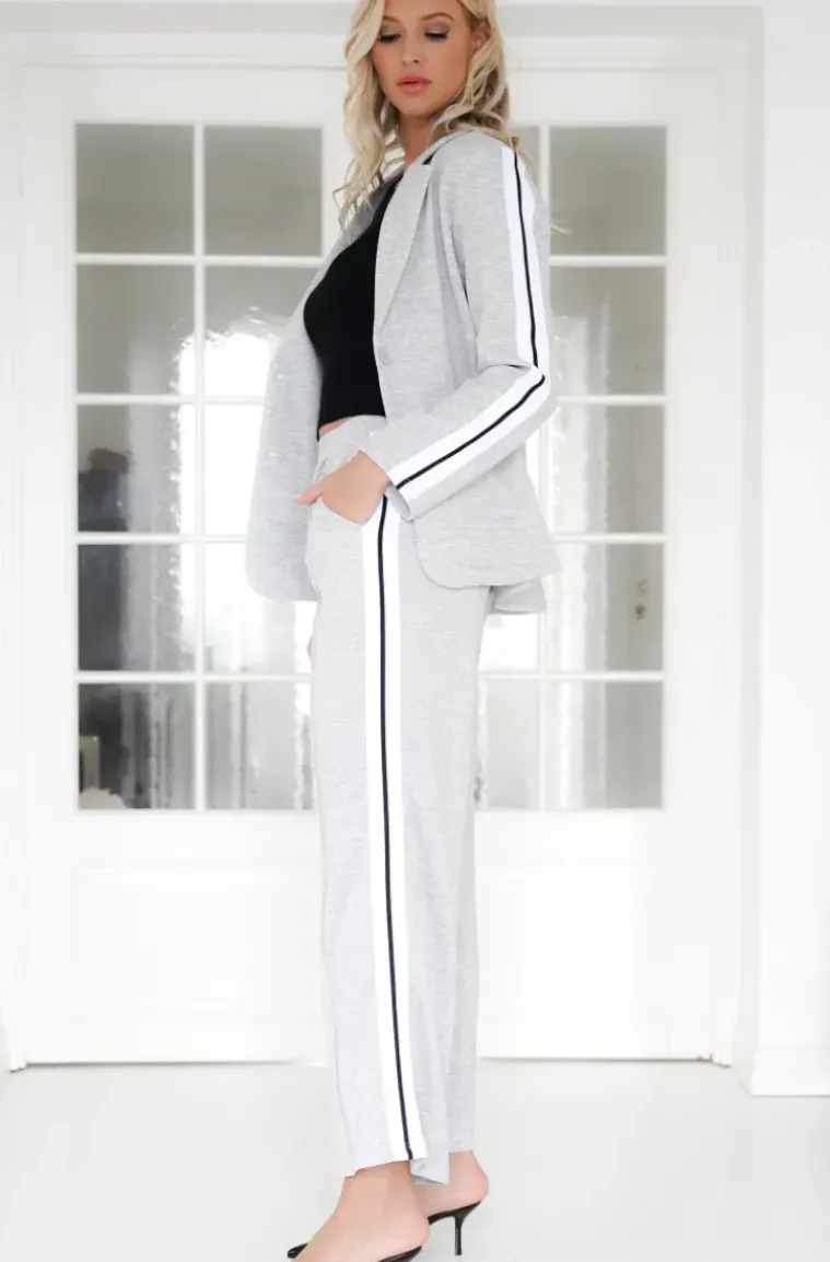 Mixed Brands - Blazer with stripes 08-3302 - Grey