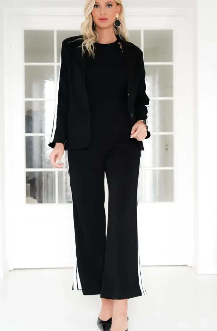 Mixed Brands - Blazer with stripes 08-3302 - Black