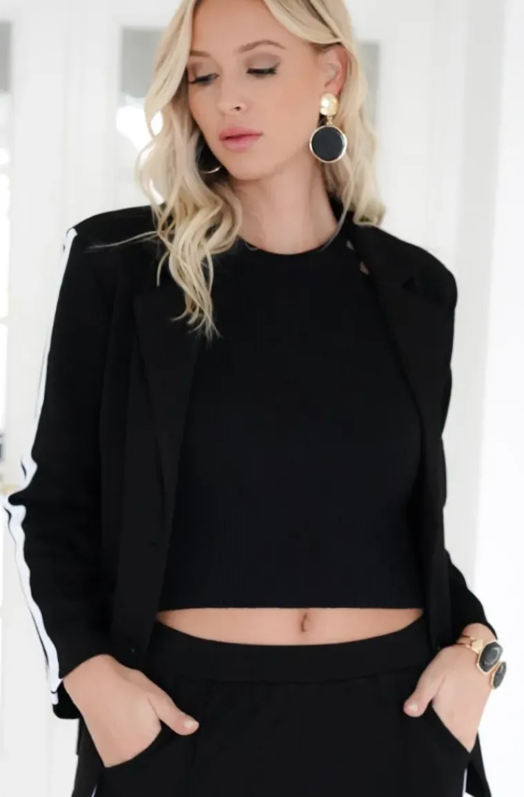 Mixed Brands - Blazer with stripes 08-3302 - Black