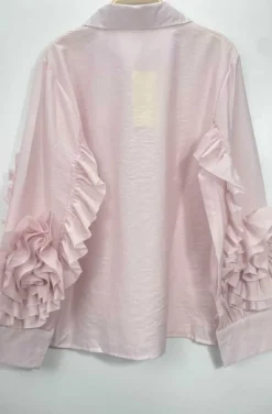 Mixed Brands - Blouse with ruffled sleeves 9669-2101 - Pink