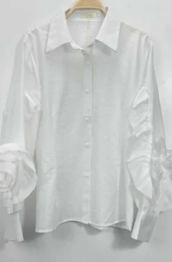 Mixed Brands - Blouse with ruffled sleeves 9669-2101 - White