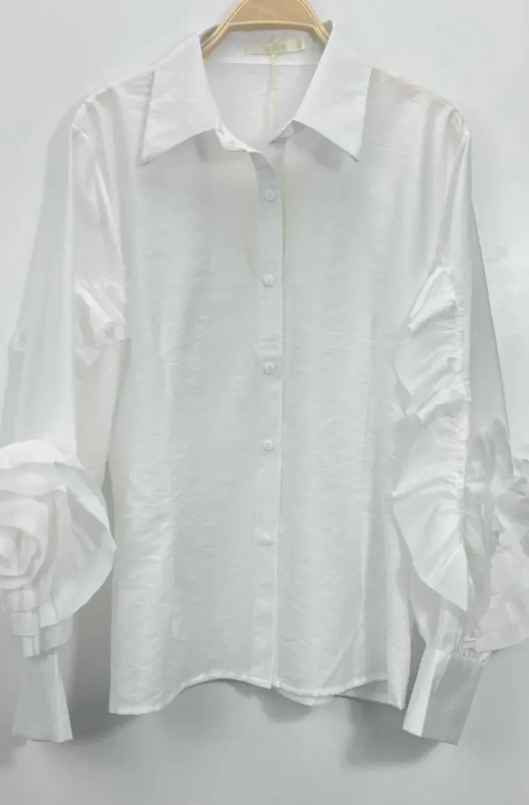 Mixed Brands - Blouse with ruffled sleeves 9669-2101 - White