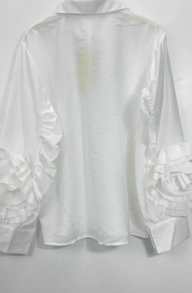 Mixed Brands - Blouse with ruffled sleeves 9669-2101 - White