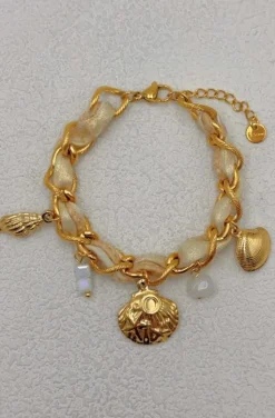 Mixed Brands - Bracelet Shells and Pearls KKBR140 - Gold