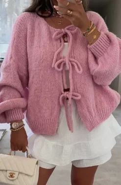 Mixed Brands - Cardigan three bows 24618 - Rose