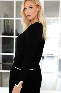 Mixed Brands - Cardigan with contrast 6112 - Black