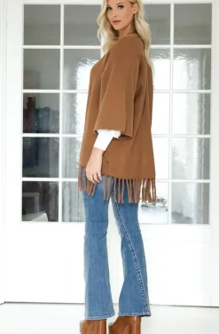 Mixed Brands - Cardigan with Fringes - Brown