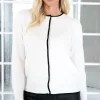 Mixed Brands - Cardigan with contrast 6112 - Panna