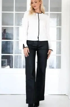 Mixed Brands - Cardigan with contrast 6112 - Panna