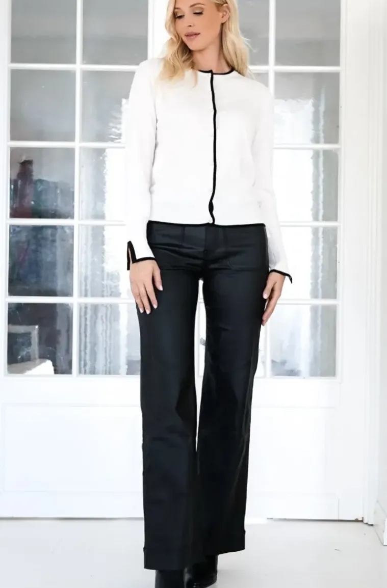Mixed Brands - Cardigan with contrast 6112 - Panna
