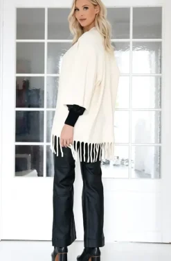 Mixed Brands - Cardigan with Fringes - Ivory
