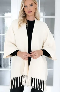 Mixed Brands - Cardigan with Fringes - Ivory
