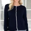 Mixed Brands - Cardigan with contrast 6112 - Blue