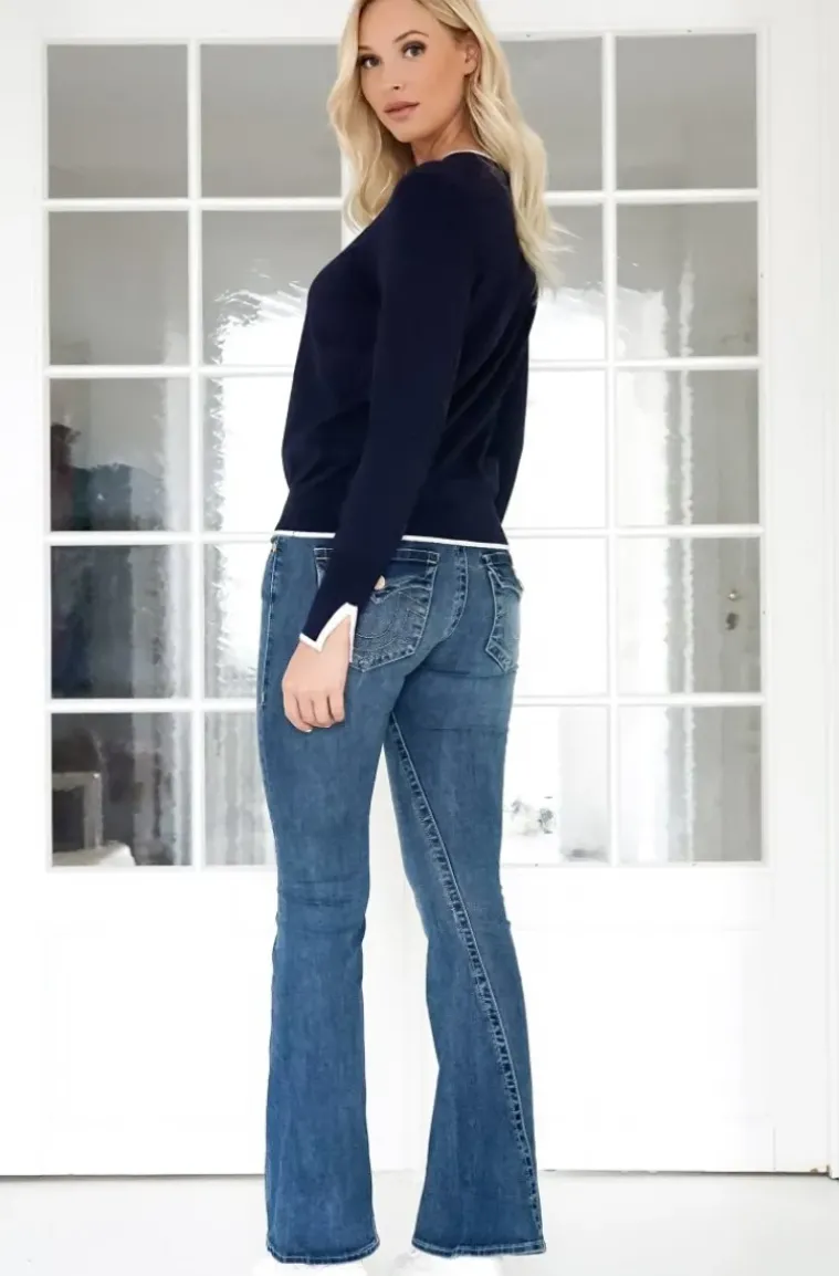 Mixed Brands - Cardigan with contrast 6112 - Blue