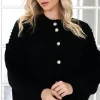 Mixed Brands - Caridgan wih gold buttons long sleeve 203911 - Black