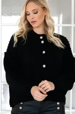 Mixed Brands - Caridgan wih gold buttons long sleeve 203911 - Black