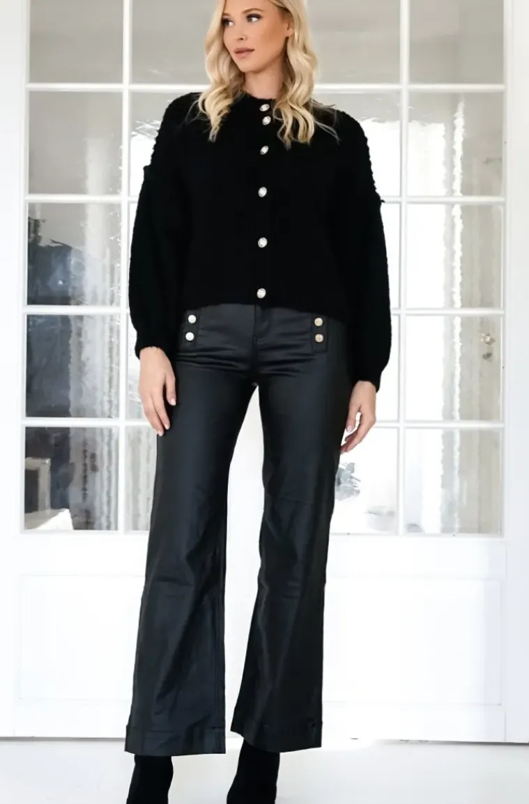 Mixed Brands - Caridgan wih gold buttons long sleeve 203911 - Black