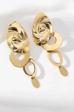 Mixed Brands - Circle Earrings I02-165 - Gold