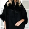 Mixed Brands - Coat with Faux fur details 88295 - Black