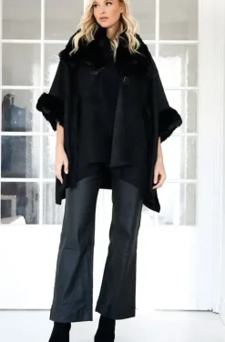 Mixed Brands - Coat with Faux fur details 88295 - Black