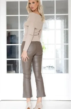 Mixed Brands - Coated pant Flare 6866 - Beige