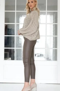 Mixed Brands - Coated Skinny Pant 6688 - Beige