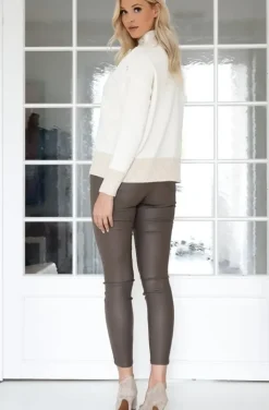 Mixed Brands - Coated Skinny Pant 6688 - Beige