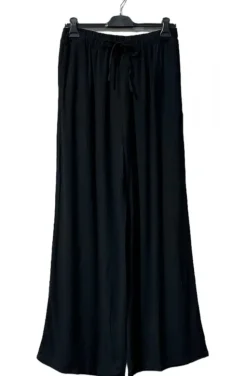 Mixed Brands - Cotton Linen Wide plus size trousers AC495 - Black