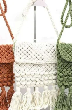 Mixed Brands - Crochet bag with fringes 1321 - White