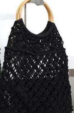Mixed Brands - Crochet bag with round handle 1320 - Black
