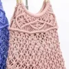 Mixed Brands - Crochet bag with round handle 1320 - Rose