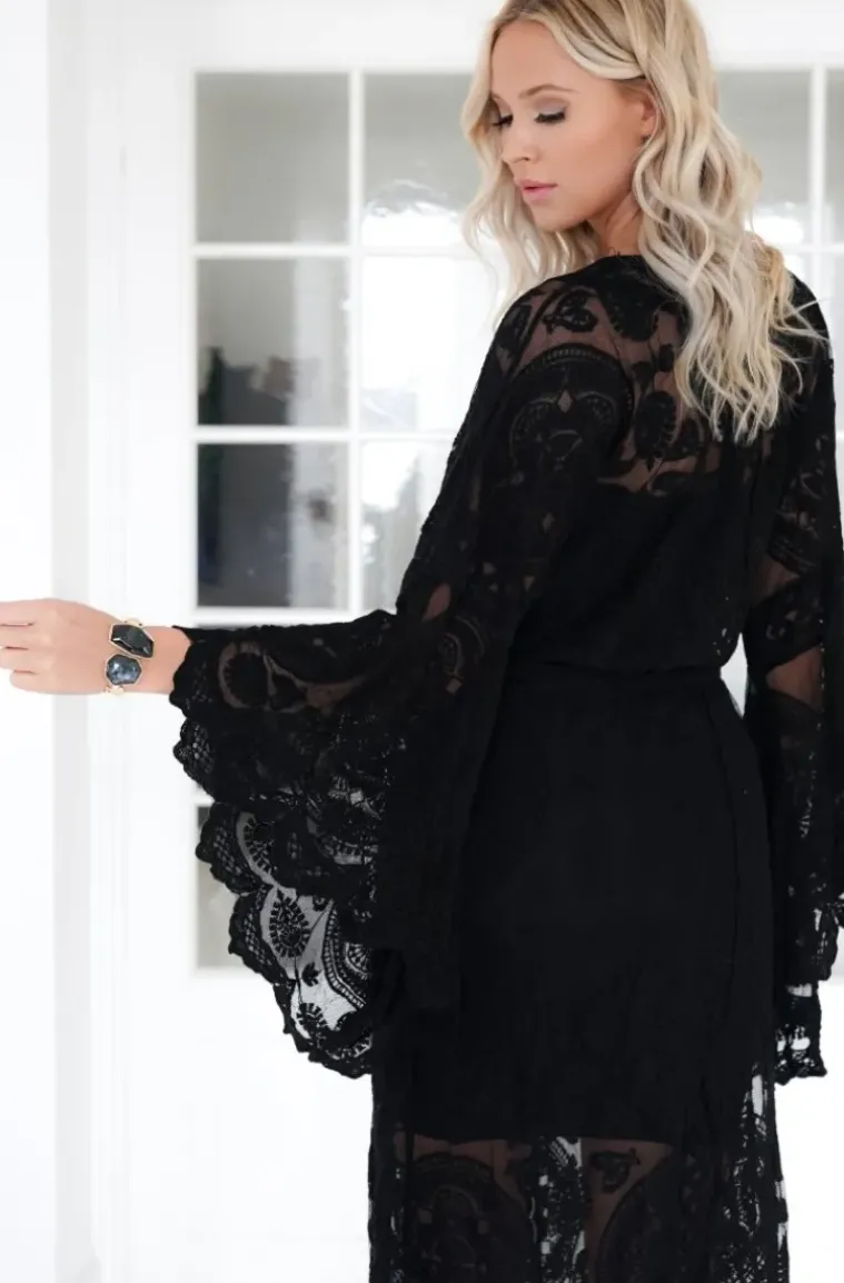 Mixed Brands - Crochet Kaftan L113 - Black