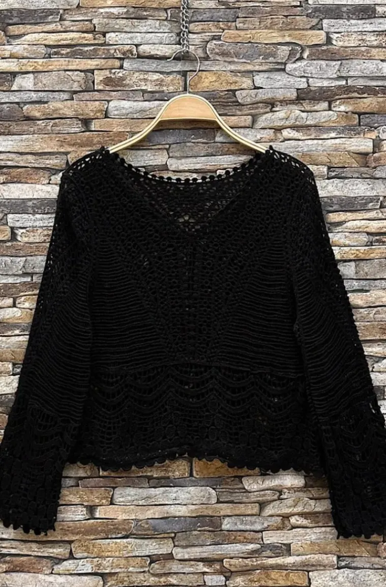 Mixed Brands - Crochet top Toppa 71853 - Black