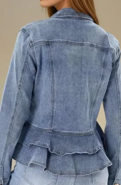 Mixed Brands - Denim jacket with frill 16404 - Blue