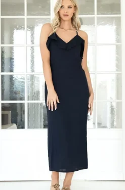 Mixed Brands - Dress with Knot Dark Blue