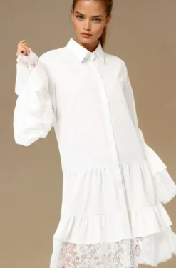 Mixed Brands - Dress with Lace 8505-3043 - White