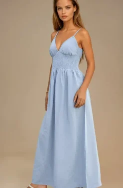 Mixed Brands - Dress with smock 9515 - Blue