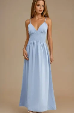 Mixed Brands - Dress with smock 9515 - Blue