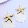 Mixed Brands - Earrings Seastar and Shell Z406 - Gold
