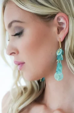 Mixed Brands - Earrings Seashell 666600 - Turqouise
