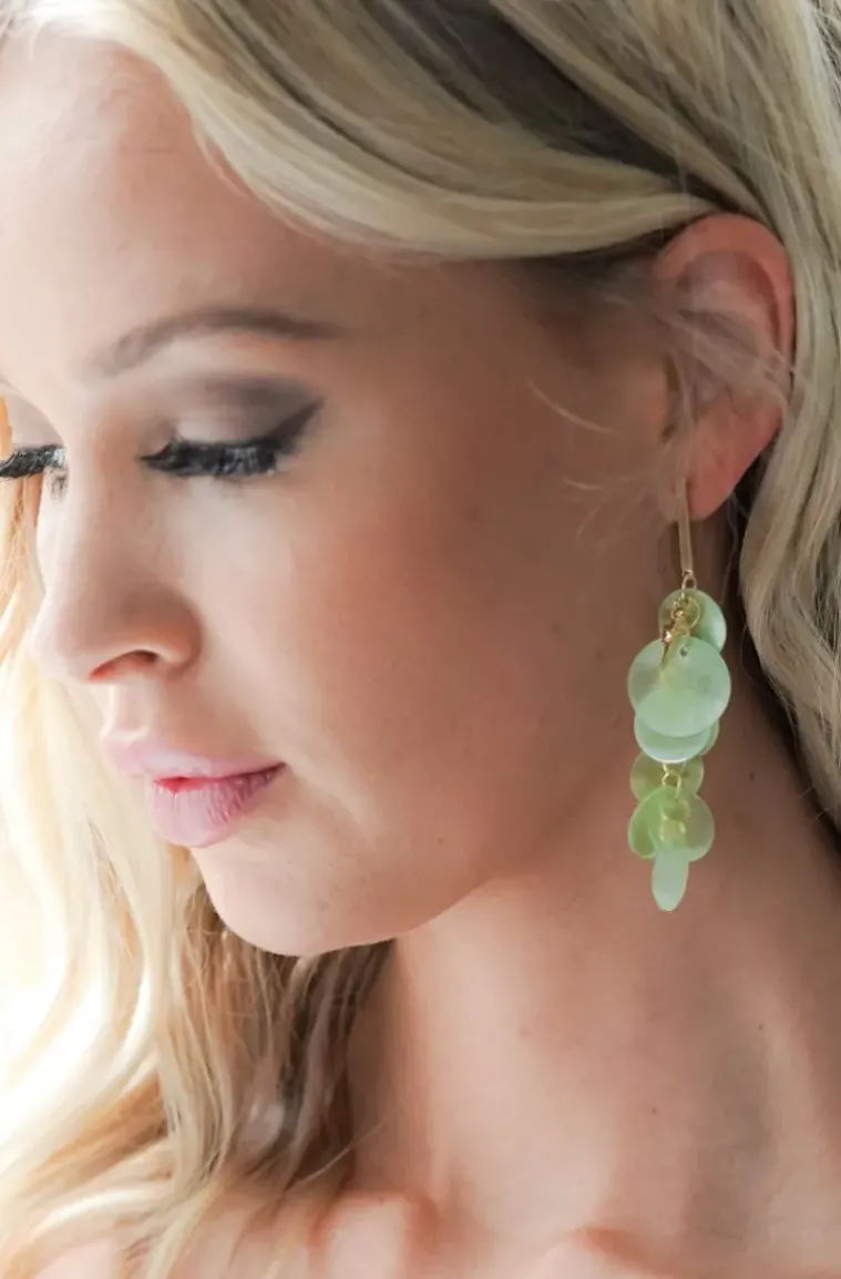 Mixed Brands - Earrings Seashell 666600 - Green