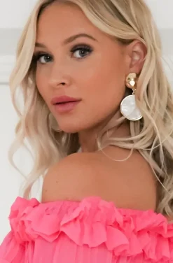 Mixed Brands - Earrings two circles 666900 - White