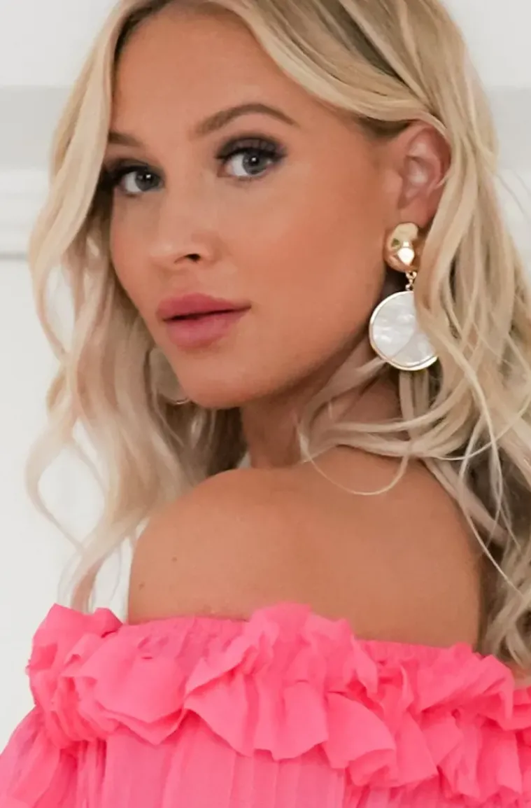 Mixed Brands - Earrings two circles 666900 - White