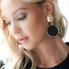 Mixed Brands - Earrings two circles 666900 - Black