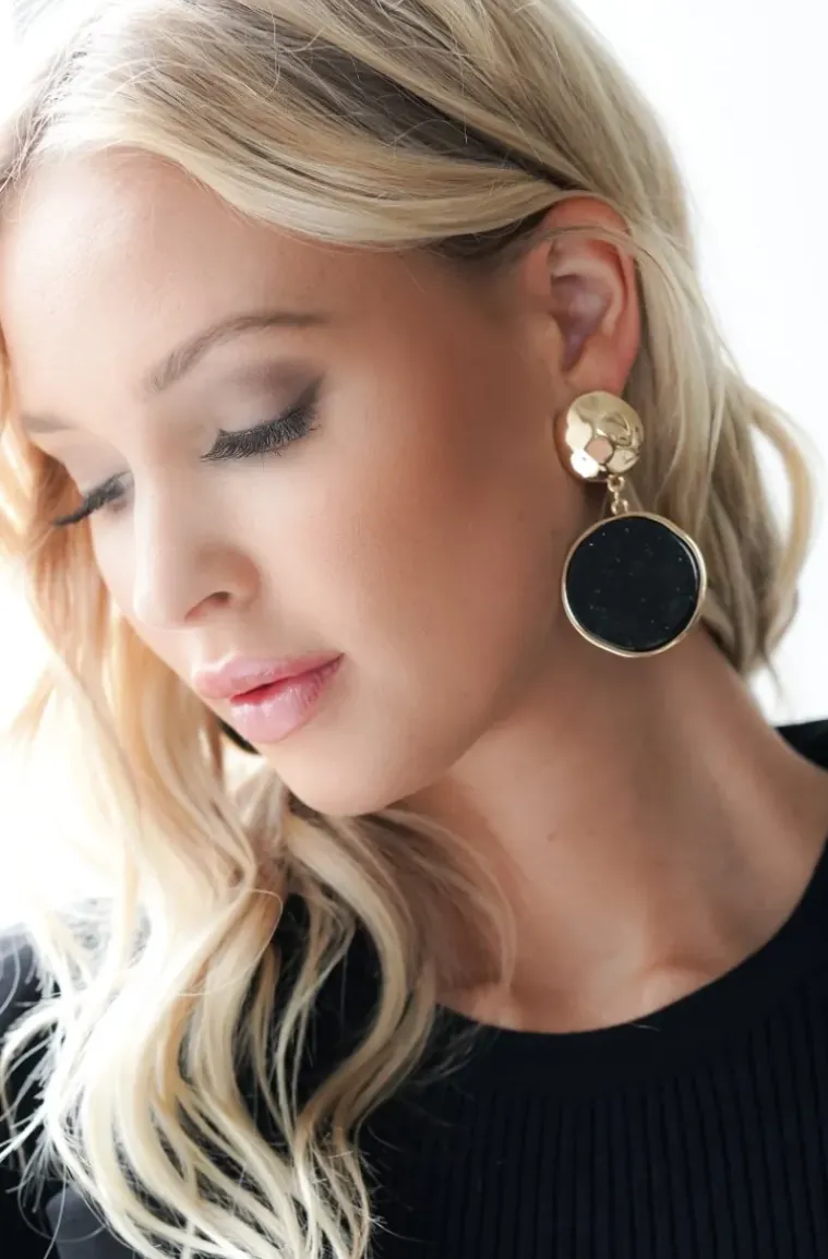 Mixed Brands - Earrings two circles 666900 - Black